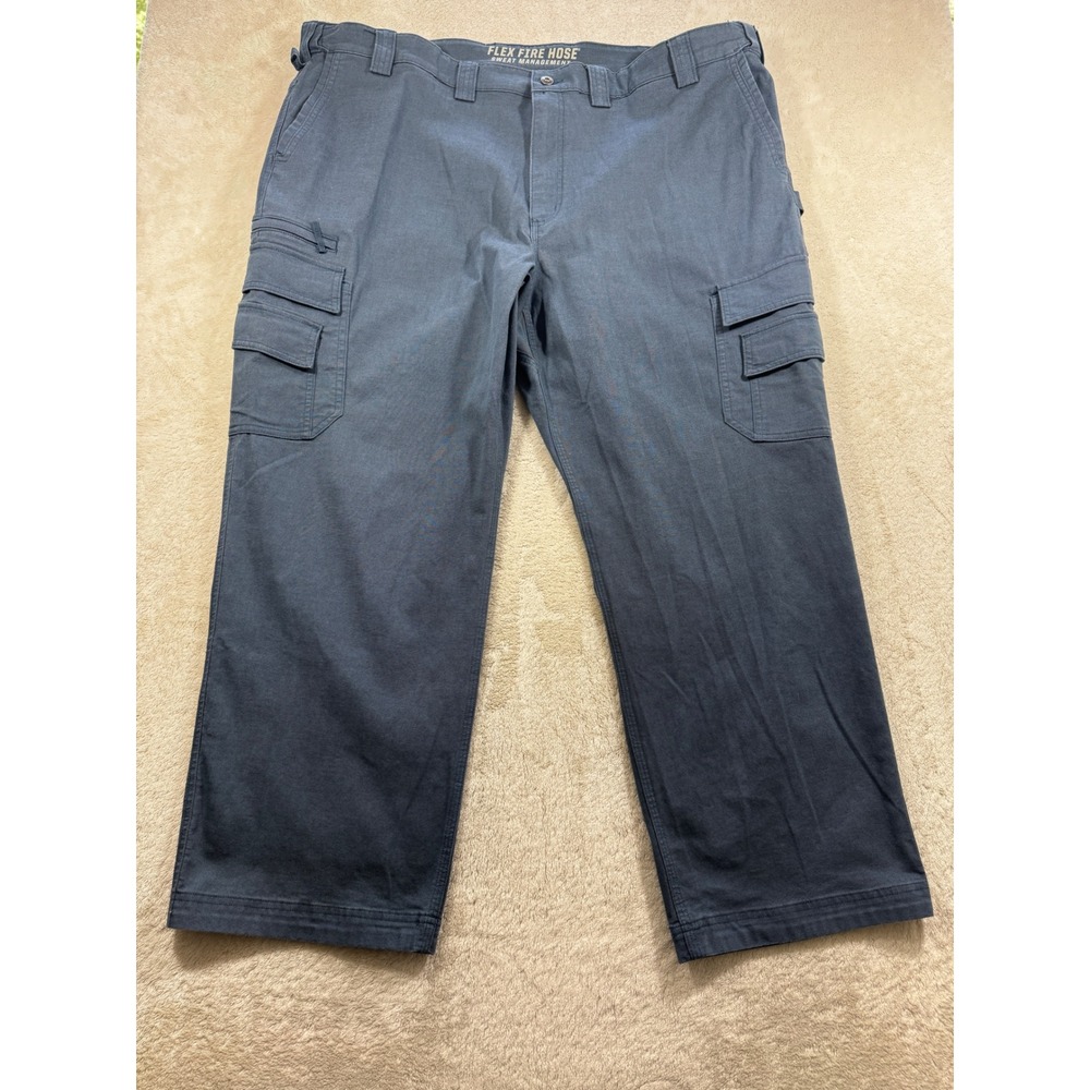 Duluth Mens Flex Fire Hose Relaxed Fit Cargo Blue Pants 46x30 Meas: 47x29.5